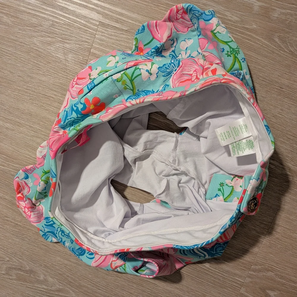 Lilly Pulitzer Skort Colette Hem Knit Surf Blue Luscious Lions - Picture 7 of 10